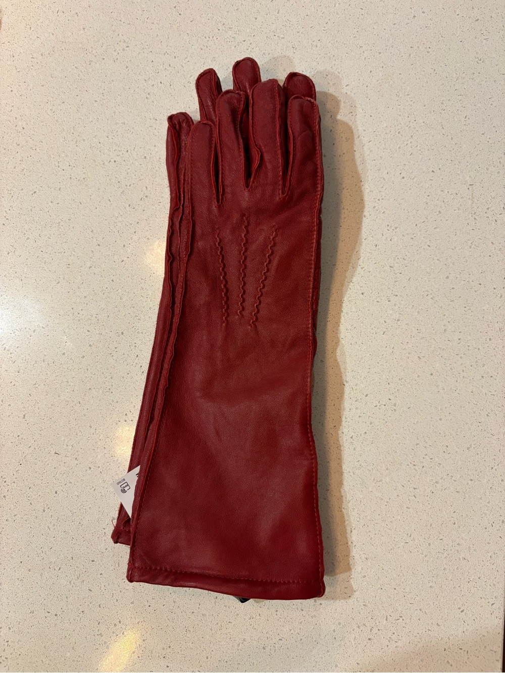 Long Red Leather Gloves